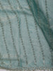 Seafoam Green Vertical Striped Beads Embroidered Design Pure Tissue Silk Party Wear Saree with Designer  Border