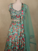 Seafoam Mint Green Floral Thread and Sequins Embroidered Design Organza Lehenga with Dupatta