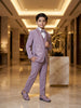 Lavender Tiger Embellished Kids Party Wear Polyester Suit Set