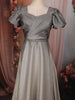 Silver Ash Grey Shimmer Glitter Embellished Design Party Wear Gown