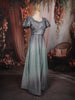 Silver Ash Grey Shimmer Glitter Embellished Design Party Wear Gown