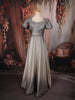 Silver Ash Grey Shimmer Glitter Embellished Design Party Wear Gown
