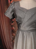 Silver Ash Grey Shimmer Glitter Embellished Design Party Wear Gown