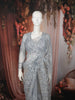 Silver Blue Heavy Sequins and  Beads Embroidered Design Net Party Wear Saree with Matching Stitched Full Sleeve Designer Blouse