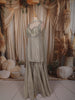 Silver Grey Floral Beads and Mirror Embroidered Design Tissue Silk Fancy Palazzo Suit with Choker Dupatta