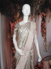 Silver Grey Floral Jacquard Woven Pure Tissue Silk Saree with Pastel Designer Border