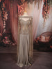 Silver Grey Floral Sequins and Silver Beads Embroidered Design Shimmer Ready to Wear Saree with Cape Sleeve
