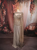 Silver Grey Floral Sequins and Silver Beads Embroidered Design Shimmer Ready to Wear Saree with Cape Sleeve