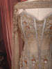 Silver Grey Floral Sequins and Silver Beads Embroidered Design Shimmer Ready to Wear Saree with Cape Sleeve