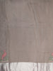 Silver Grey Floral Thread Embroidered Design Pure Organza Saree with Floral Border