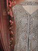 Silver Grey Heavy Sequins and Beads Embroidered Design Georgette Party Wear Palazzo Suit with Matching Dupatta