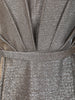 Silver Grey Shimmer Solid And Glitter Design Party Wear Gown with with Pleated Bodice