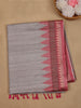 Silver Grey Solid Designed Semi Tussar Saree - Diadem