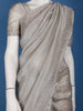 Silver Grey Sequins Beaded Embllishment Organza Saree - Diadem