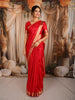Queen Pink Floral Butta Zari Woven Design Pure Kanchipuram Silk Saree with Zari Border