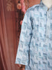 Sky Blue Abstract Woven Design Cotton Kids Kurta Set