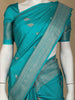 Sky Blue Bird Design Raw Silk Saree - Diadem