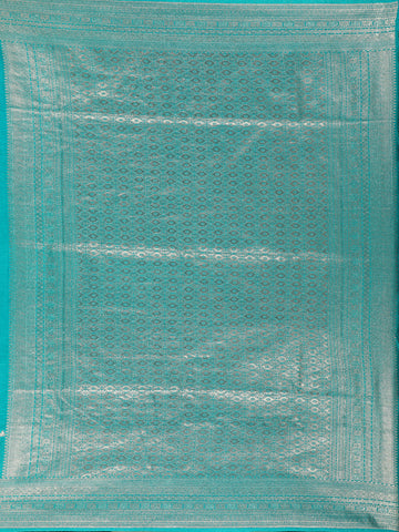 Sky Blue Bird Design Raw Silk Saree - Diadem