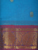 Sky Blue Butta Woven Design Cotton Saree with Contrast Border