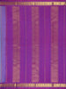 Sky Blue Checked Pure Kanchipuram Silk Saree With Purple Zari Border And Pallu
