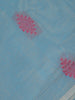 Sky Blue Diamond Butta Woven Design Cotton Saree