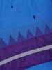 Sky Blue Diamond Motif Design Cotton Saree with Contrast Purple Temple Border