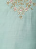 Sky Blue Floral Beads Design Cotton Straight Cut Salwar Suit