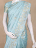Sky Blue Floral Butta Woven Design Semi Tussar Saree