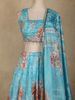 Sky Blue Floral Design Chiffon Lehenga with Dupatta