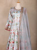 Sky Blue Floral Design Cotton Palazzo Suit
