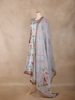 Sky Blue Floral Design Cotton Palazzo Suit