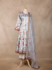 Sky Blue Floral Design Cotton Palazzo Suit