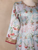 Sky Blue Floral Design Cotton Palazzo Suit