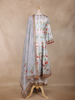 Sky Blue Floral Design Cotton Palazzo Suit