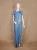 Sky Blue Floral Design Semi Banarasi Saree