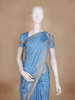 Sky Blue Floral Design Semi Banarasi Saree