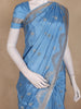 Sky Blue Floral Design Semi Banarasi Saree