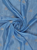 Sky Blue Floral Design Semi Banarasi Saree
