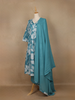Sky Blue Floral Designed Cotton Salwar Suit - Diadem