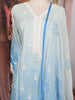Sky Blue Floral Embroidered Cotton Salwar Suit with Dupatta