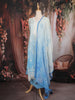 Sky Blue Floral Embroidered Cotton Salwar Suit with Dupatta