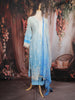Sky Blue Floral Embroidered Cotton Salwar Suit with Dupatta