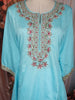 Sky Blue Floral Embroidered Cotton Salwar Suit with Dupatta