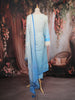 Sky Blue Floral Embroidered Cotton Salwar Suit with Dupatta