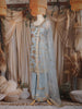 Sky Blue Floral Embroidered Design Tissue Silk Palazzo Suit with Dupatta