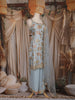 Sky Blue Floral Embroidered Design Tissue Silk Palazzo Suit with Dupatta