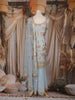 Sky Blue Floral Embroidered Design Tissue Silk Palazzo Suit with Dupatta