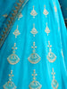 Sky Blue Floral Embroidered Georgette Lehenga for Bridesmaid - Diadem
