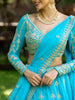 Sky Blue Floral Embroidered Georgette Lehenga for Bridesmaid - Diadem