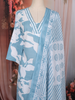 Sky Blue Floral Printed Cotton Salwar Suit with Printed Dupatta